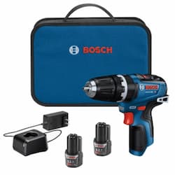 3/8-in Brushless Hammer Drill/Driver Kit w/ Batteries, 12V 