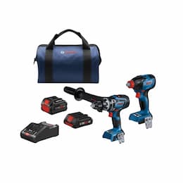 Impact Driver & Hammer Drill/Driver Combo Kit w/ Batteries, 18V