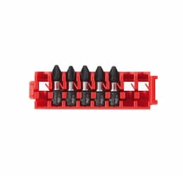 1-in Driven Impact Phillips #2 Insert Bits w/ Clip, 5 Piece Set