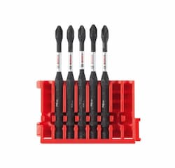 3.5-in Driven Impact Phillips #2 Power Bits w/ Clip, 5 Piece Set