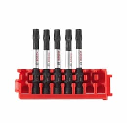 2-in Driven Impact Torx #30 Power Bits w/ Clip, 5 Piece Set