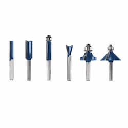 6 pc. Multi-Purpose Router Bit Set, 1/4-in Shank