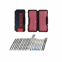 21 pc. Jig Saw Blade Set w/ Case, T-Shank, Multiple Materials