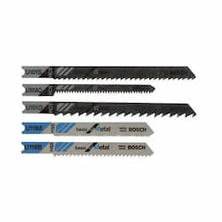 5 pc. Jig Saw Blade Set, U-Shank, Wood/Metal