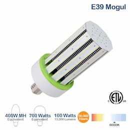 100W LED Corn Bulb, 13000 Lumens, 6000K, 750W Equivalent