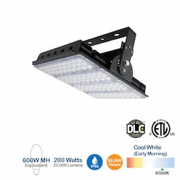 200W LED High Bay Light, 22000 Lumens, 6500K, 600W MH Equivalent 