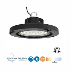 240W LED UFO High Bay, 1000W MH/HPS Retrofit, 36000 lm, 0-10V Dim, 480V, 5000K