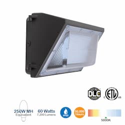 NovaLux 60W LED Wall Pack - Semi Cut Off, 7200 Lumens, 5000K, 250W Equivalent