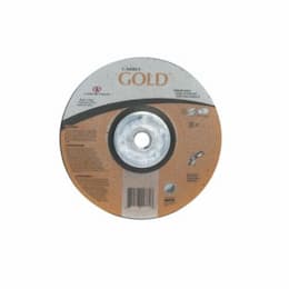 7-in A24 Gold Depressed Center Grinding Wheel, 24 Grit, Aluminum Oxide, Resin Bond