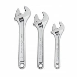 3-Piece Chrome Adjustable Wrench Set