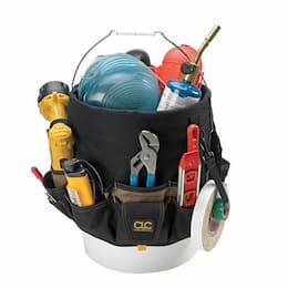 3.5-5 Gal. Bucket Organizer, 48 Pockets, Black