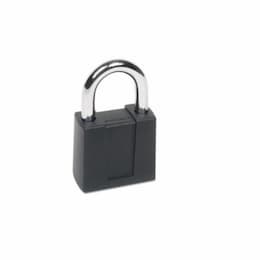 Resettable Keyless Padlock, 4-Dial, 1-in Shackle, Black