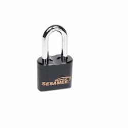 Resettable Keyless Padlock, Heavy Duty, 4-Dial, 2-in Shackle, Black