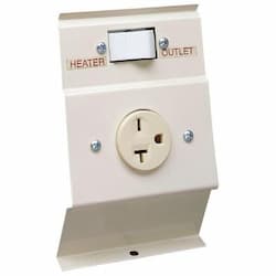 240V Load Transfer Switch w/ Outlet for Electric Baseboard Heater, White