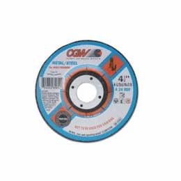 4.5-in Depressed Center Cutting Wheel, 24 Grit, Aluminum Oxide