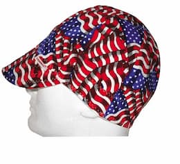 Stars & Stripes Soft Brim Fitted Welders Cap, One Size