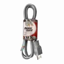 6 Foot Gray Replacement Power Cord