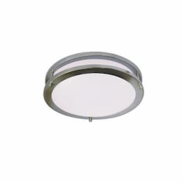 12-in 15W LED Ceiling Light, Dimmable, 950 lm, 120V, 3000K, Nickel Satin