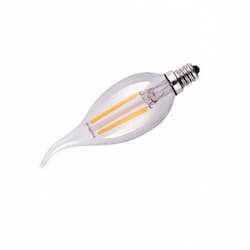 CyberTech 2W LED Filament Bulb, Flame Tip, E12, 200 lm, 120V, 2700K