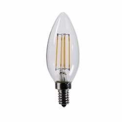 5W LED B11 Bulb, Dimmable, E12, 300 lm, 120V, 3000K, Clear