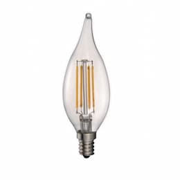 5W LED Filament Bulb, Flame Tip, Dimmable, E12, 440 lm, 120V, 2700K