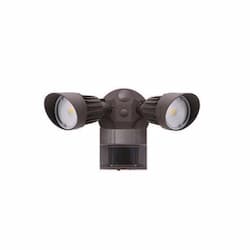 20W LED Dual Head Security Light w/ Motion Sensor, 1640 lm, 3000K, Bronze