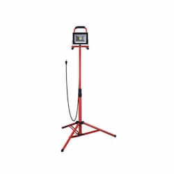 20W LED Work Light Tripod w/ 6-ft Cord & Magnetic Base, 2000 lm, 120V, 5000K, Red