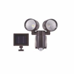 6W LED Solar Security Light w/ Motion Sensor, 560 lm, 6500K, Bronze