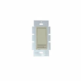 150W Rocker Switch w/ Slide Dimmer, Single Pole/3-Way, 18 AWG, Ivory