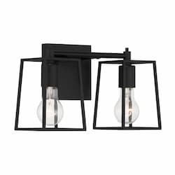 Dunn Vanity Light Fixture w/o Bulbs, 2 Lights, E26, Flat Black