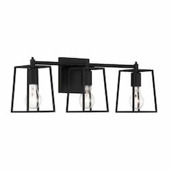 Dunn Vanity Light Fixture w/o Bulbs, 3 Lights, E26, Flat Black