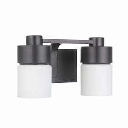 District Vanity Light Fixture w/o Bulbs, 2 Lights, E26, Flat Black