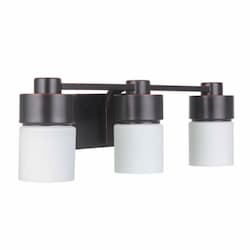 District Vanity Light Fixture w/o Bulbs, 3 Lights, E26, Flat Black