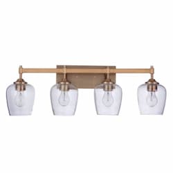 Stellen Vanity Light Fixture w/o Bulbs, 4 Lights, E26, Satin Brass