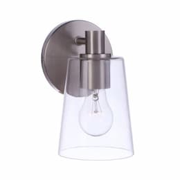 Emilio Wall Sconce Fixture w/o Bulb, 1 Light, E26, Polished Nickel