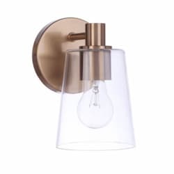 Emilio Wall Sconce Fixture w/o Bulb, 1 Light, E26, Satin Brass