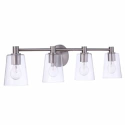 Emilio Vanity Light Fixture w/o Bulbs, 4 Lights, E26, Polished Nickel