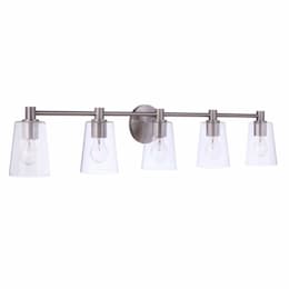 Emilio Vanity Light Fixture w/o Bulbs, 5 Lights, E26, Polished Nickel