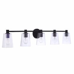 Emilio Vanity Light Fixture w/o Bulbs, 5 Lights, E26, Flat Black