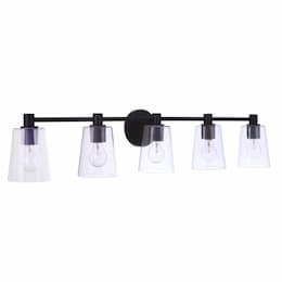 Emilio Vanity Light Fixture w/o Bulbs, 5 Lights, E26, Flat Black