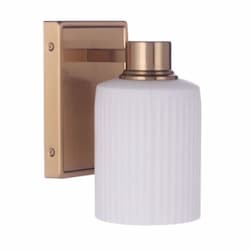 Bretton Wall Sconce Fixture w/o Bulb, 1 Light, E26, Satin Brass