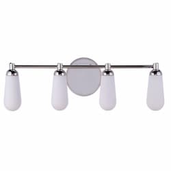 Riggs Vanity Light Fixture w/o Bulbs, 4 Lights, E26, Polished Nickel