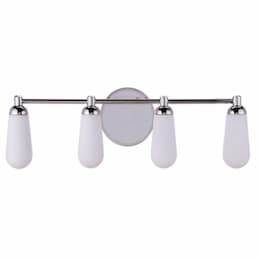 Riggs Vanity Light Fixture w/o Bulbs, 4 Lights, E26, Polished Nickel