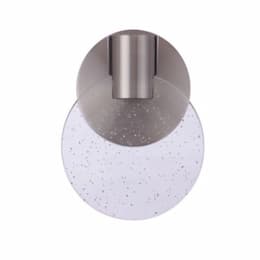 7W LED Glisten Wall Sconce, Dim, 90 CRI, 250lm, 3000K, Polished Nickel