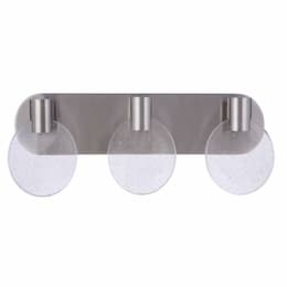 21W LED Glisten Vanity Light, 3 Lights, Dim, 3000K, Polished Nickel