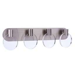 28W LED Glisten Vanity Light, 4 Lights, Dim, 3000K, Polished Nickel