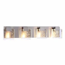 28W LED Alamere Vanity Light, 4 Lights, Dim, 3000K, Polished Nickel