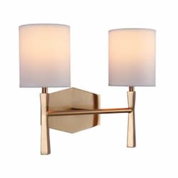 Chatham Vanity Light Fixture w/o Bulbs, 2 Lights, E12, Satin Brass