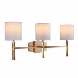 Chatham Vanity Light Fixture w/o Bulbs, 3 Lights, E12, Satin Brass