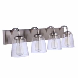 Elsa Vanity Light Fixture w/o Bulbs, 4 Lights, E26, Polished Nickel